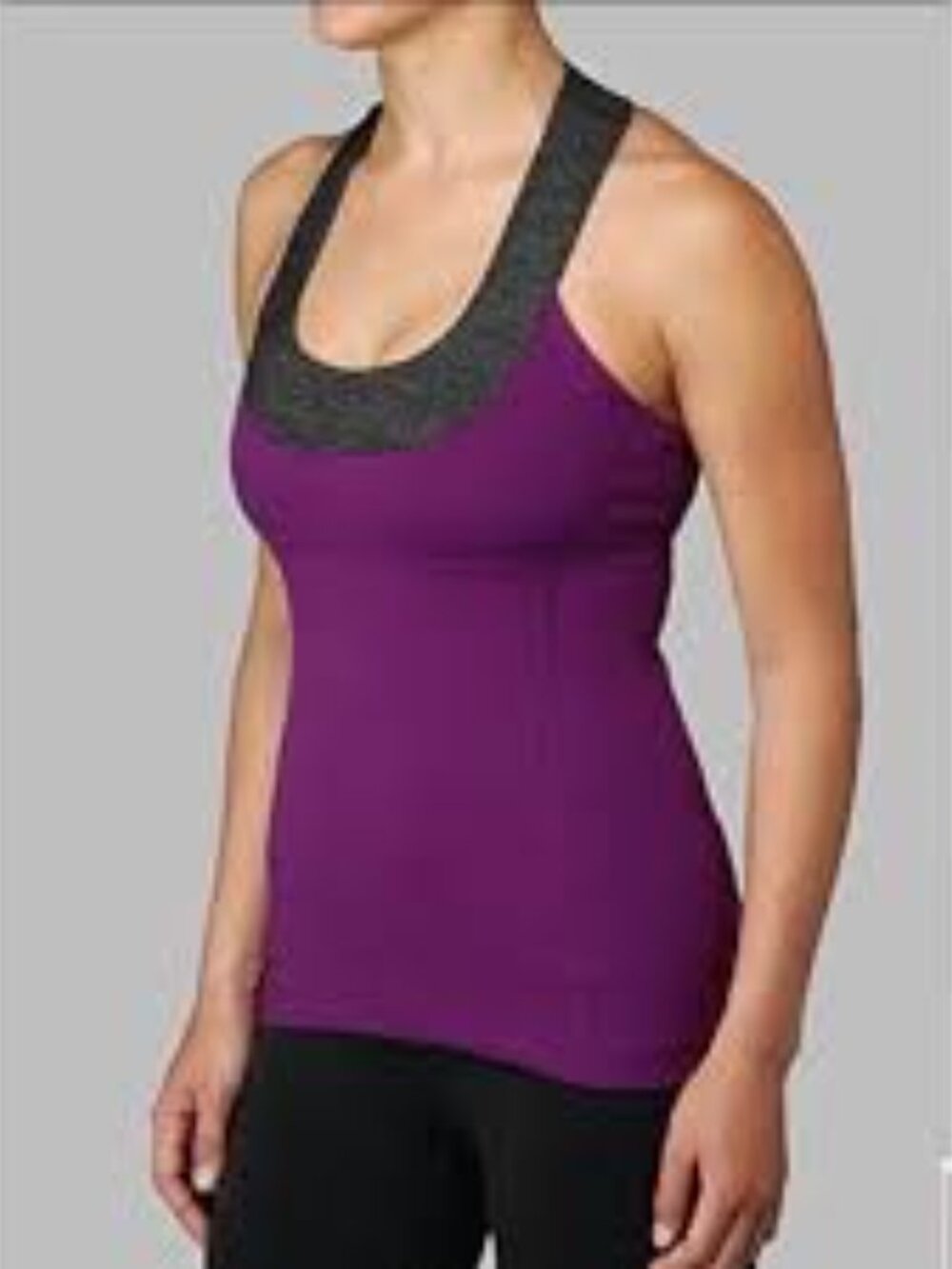 Lululemon Vibrant Purple Athletic‎ Tank with Gray Straps Size 6